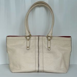 Brahmin, Cream Leather Bag